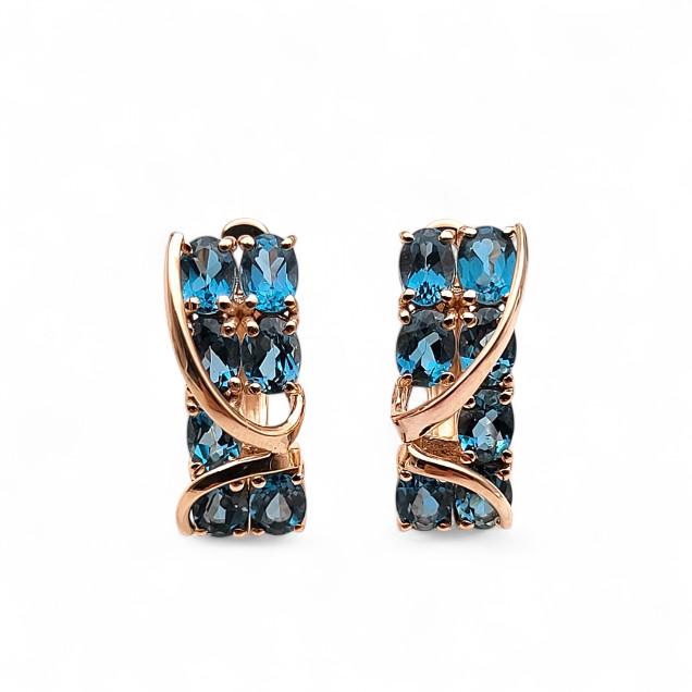 Minđuše London blue topaz