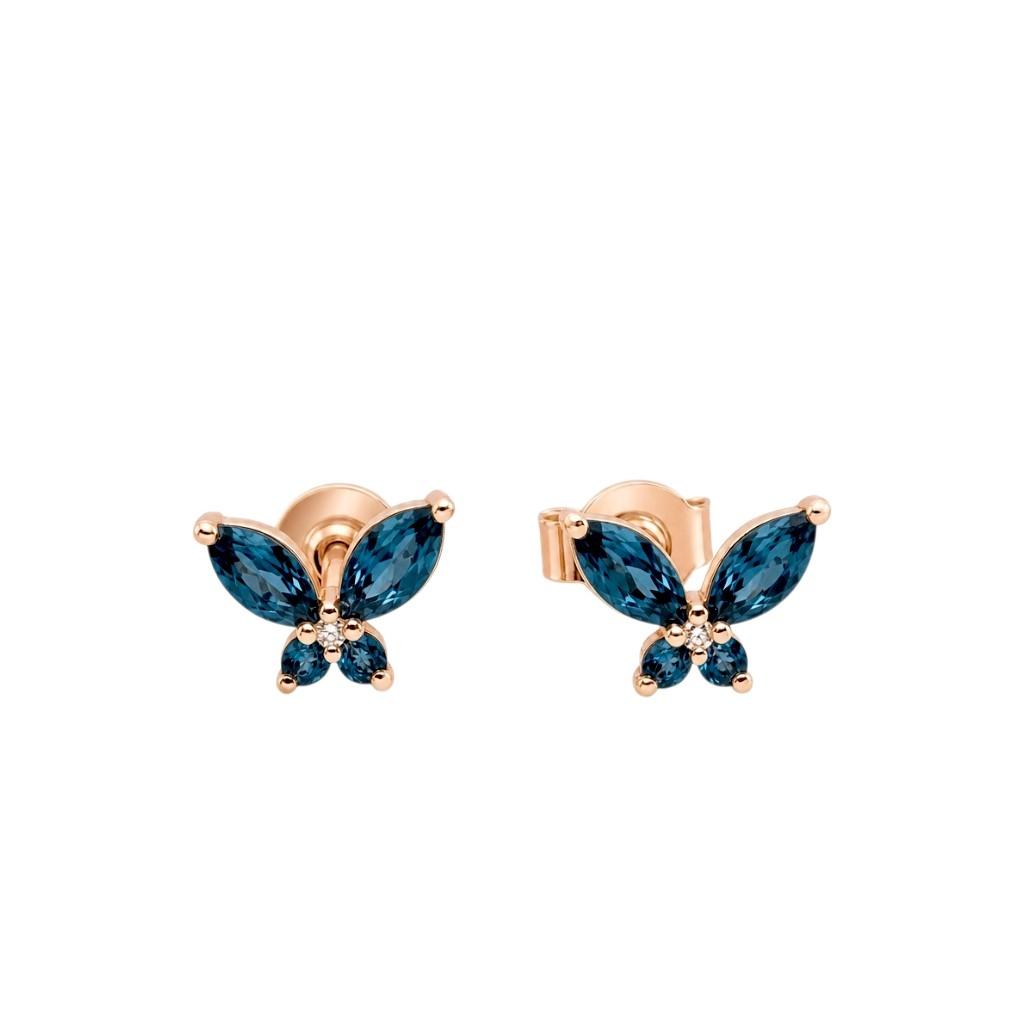 Minđuše London blue topaz