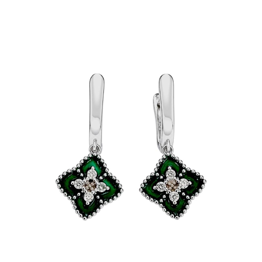 Minđuše od srebra green clover