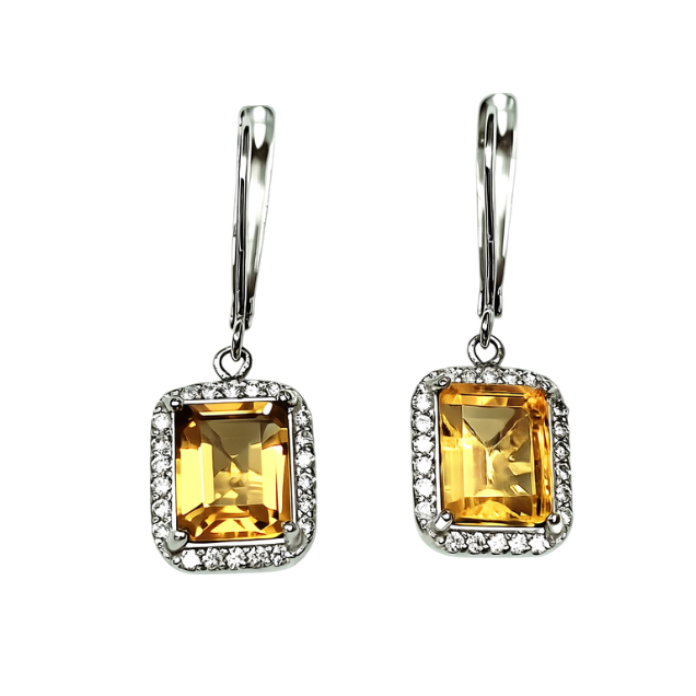 Minđuše sa citrinom i brilijantima