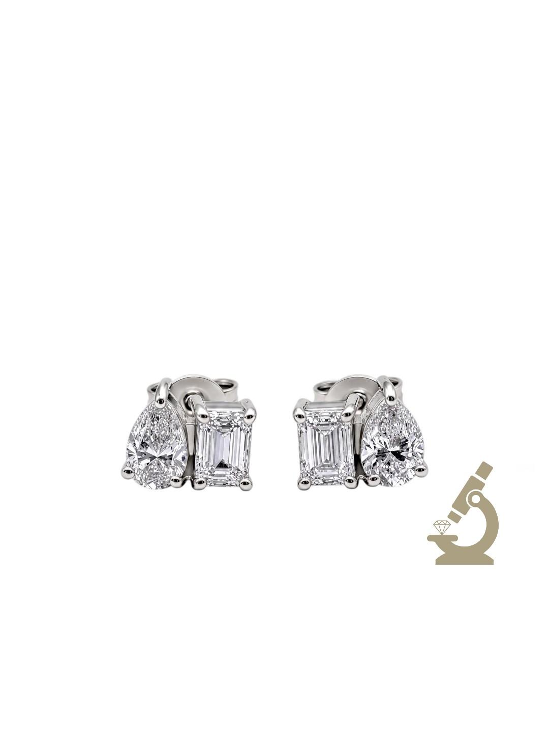 Minđuše sa lab dijamantima 2.12 ct