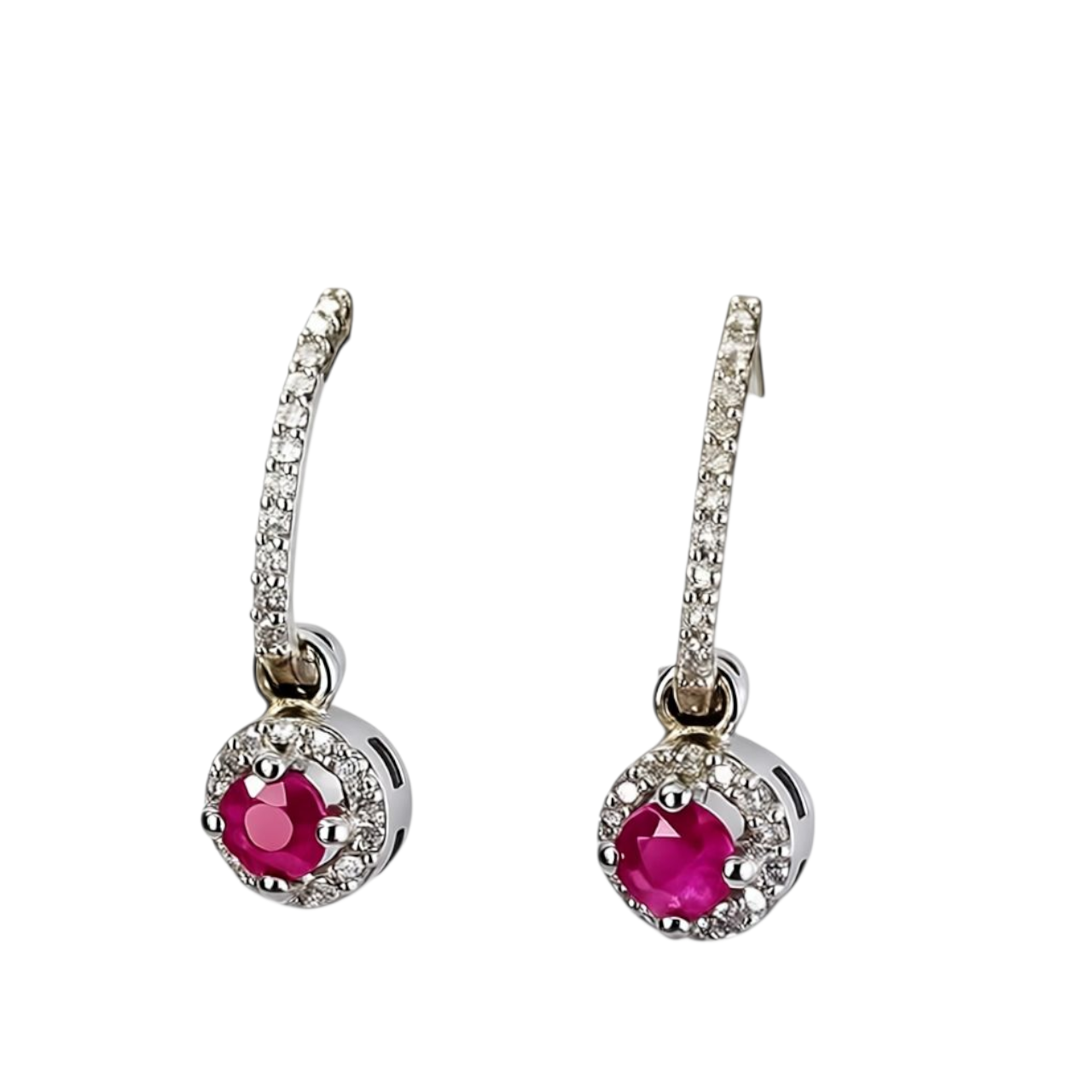 Minđuše sa rubinom i brilijantima