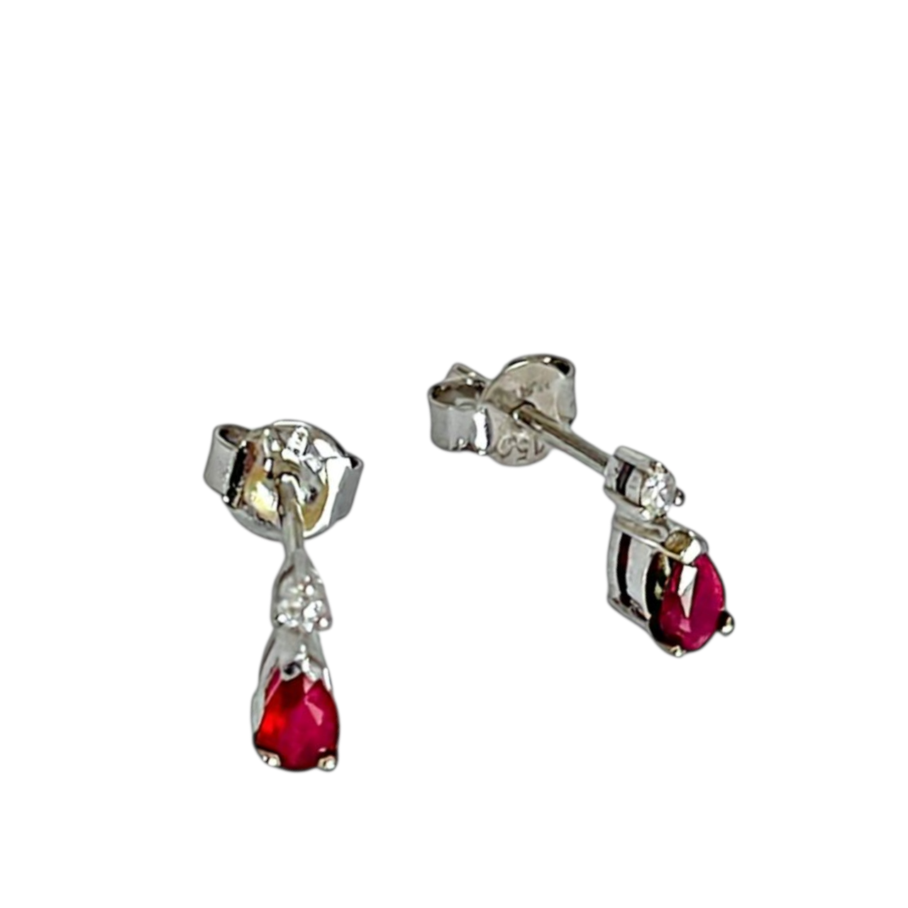 Minđuše sa rubinom i brilijantima