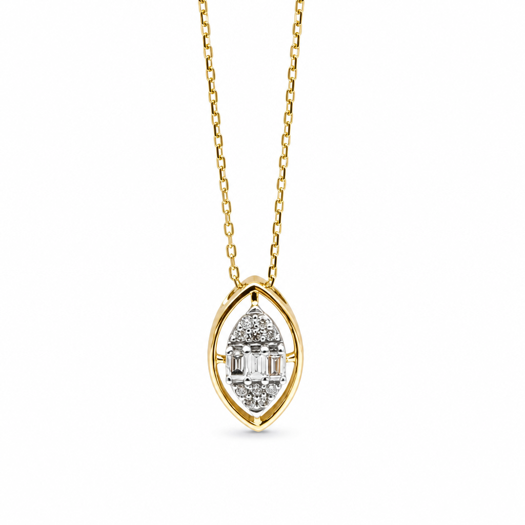Ogrlica bagguete 0,11 ct  brilijantima 0,07 ct