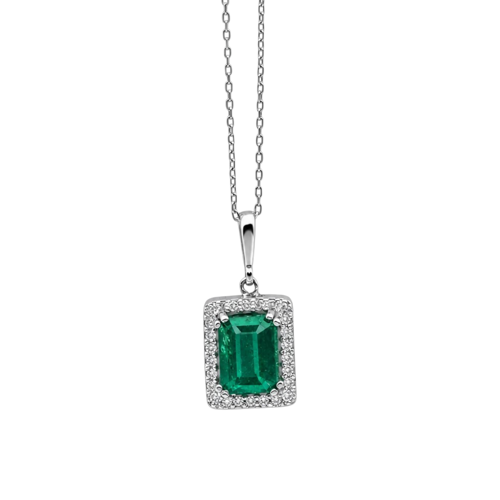 Ogrlica emerald & diamonds