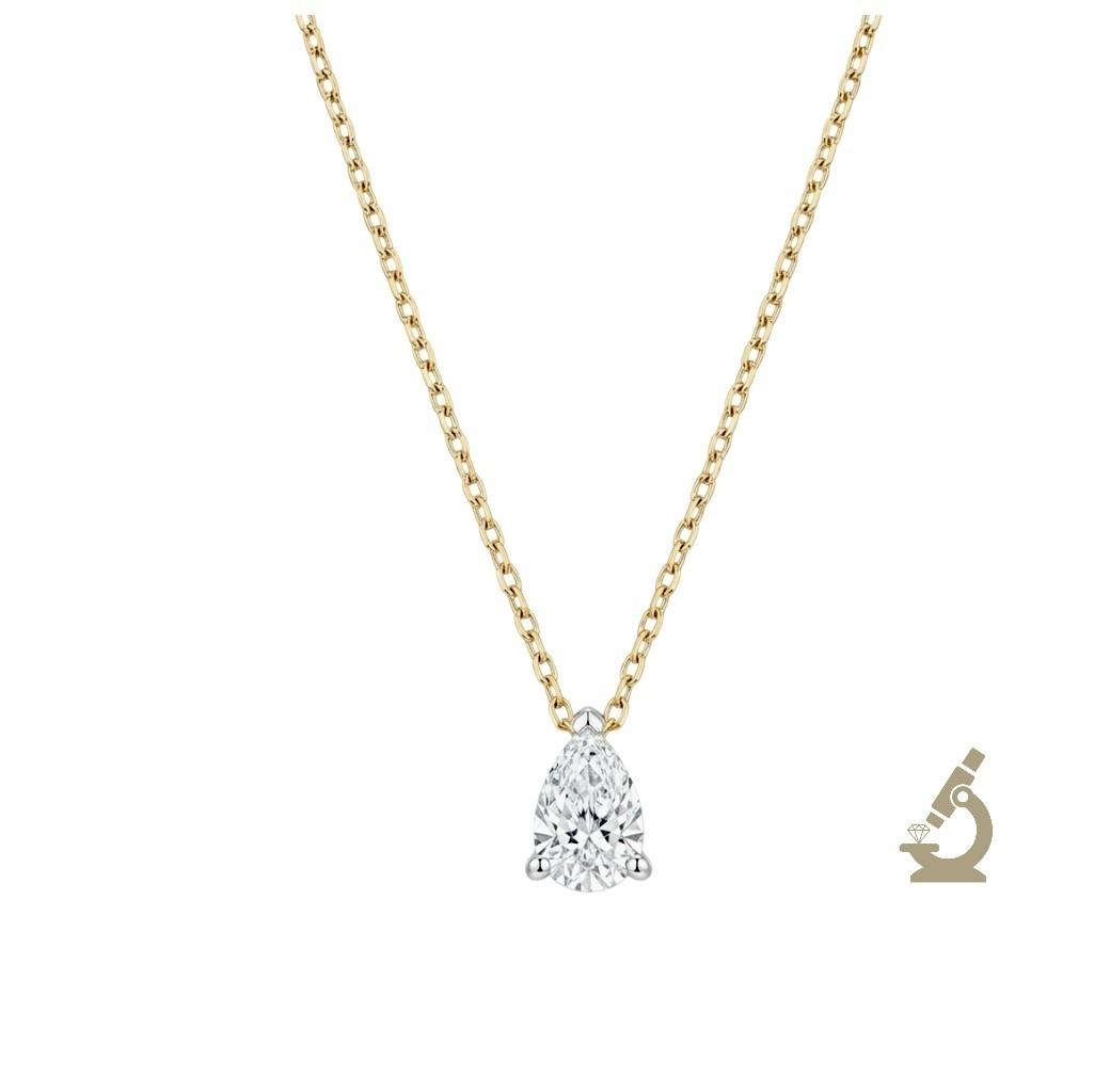 Ogrlica lab pear 0.48ct