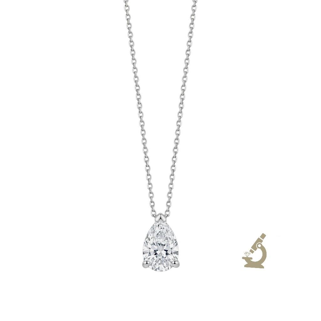 Ogrlica lab pear 0.64ct