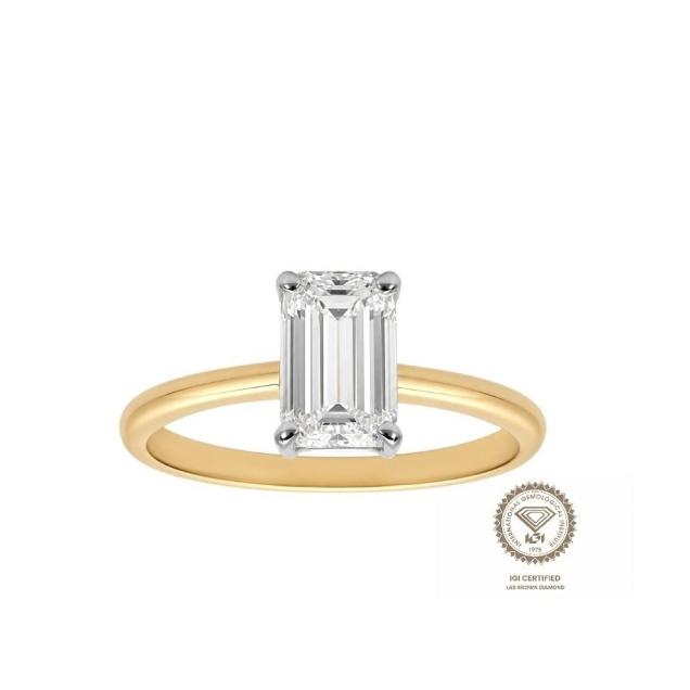 Prsten lab Emerald 1.01ct round
