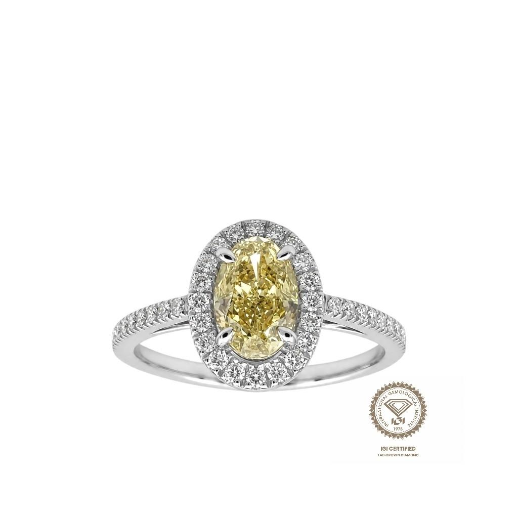 Prsten lab oval 1.05ct round 0.20ct
