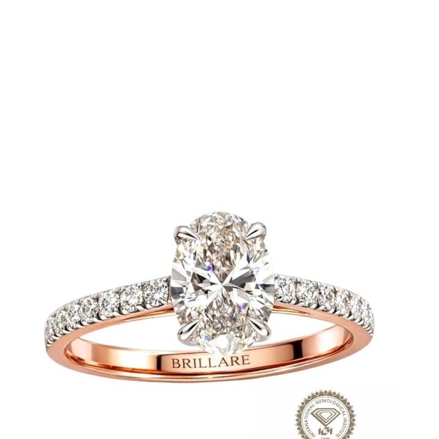 Prsten lab oval 1,09ct 0,20ct 