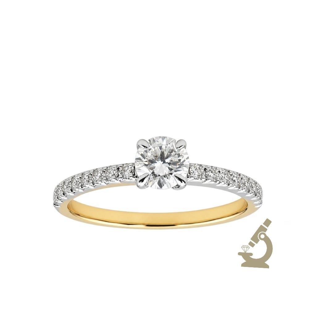 Prsten lab round 0.50ct round 0.22ct