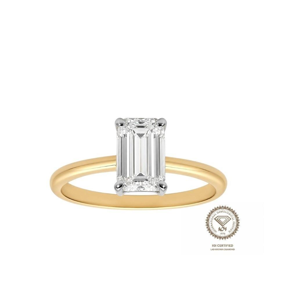 Prsten lab Emerald 1.01ct round 