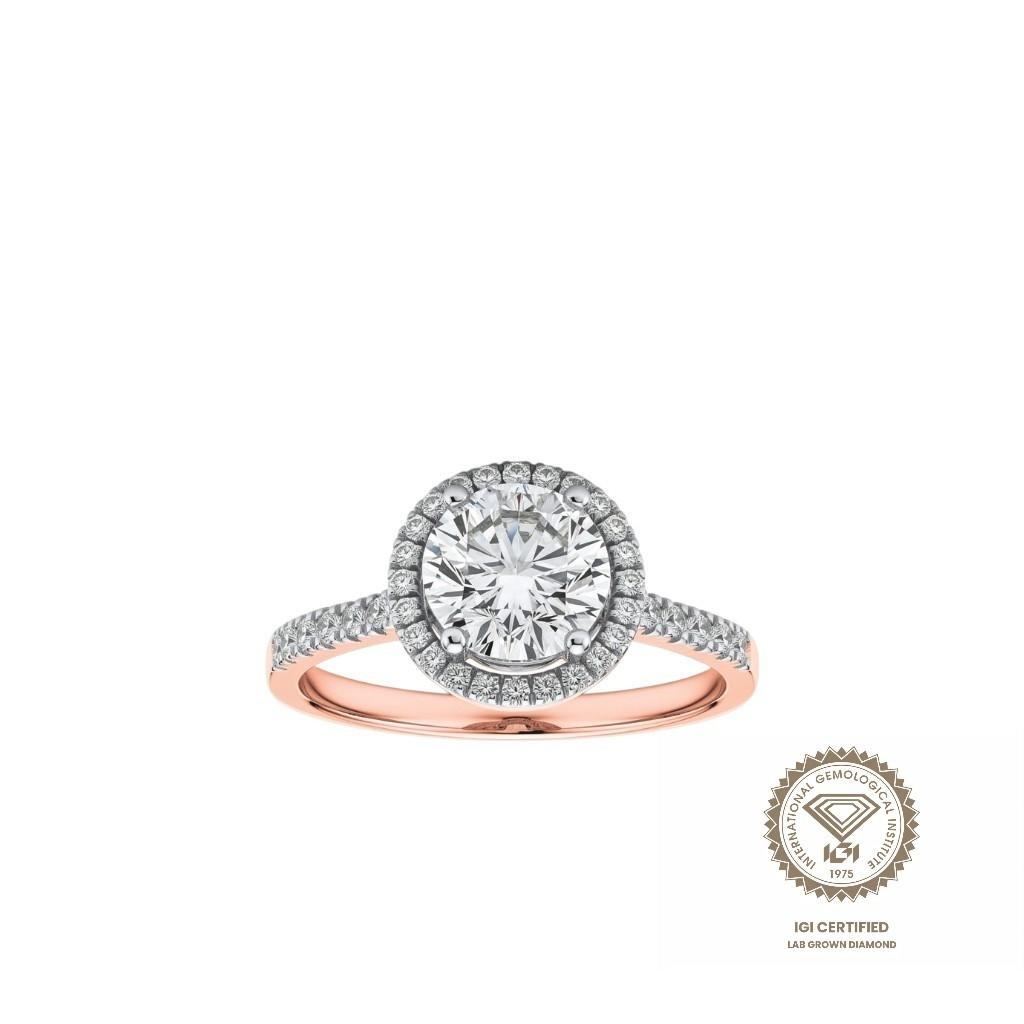 Prsten lab round 1.50ct round 0.25ct