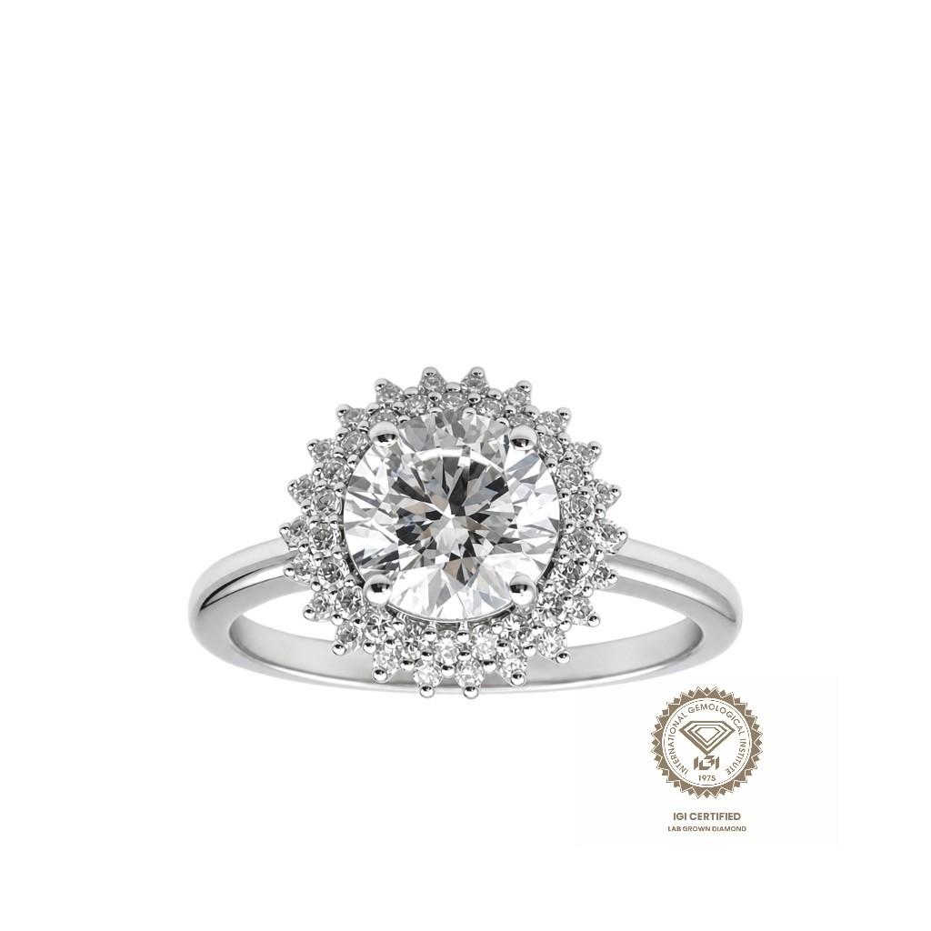 Prsten lab round 1.53ct round 0.30ct