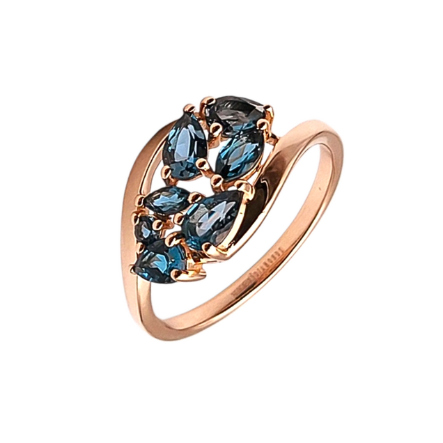 Prsten London blue topaz
