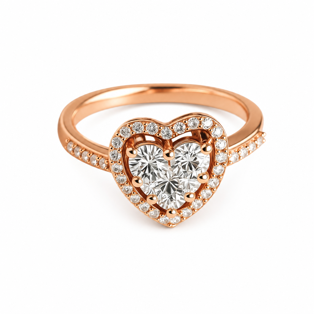 Prsten rose diamond heart 