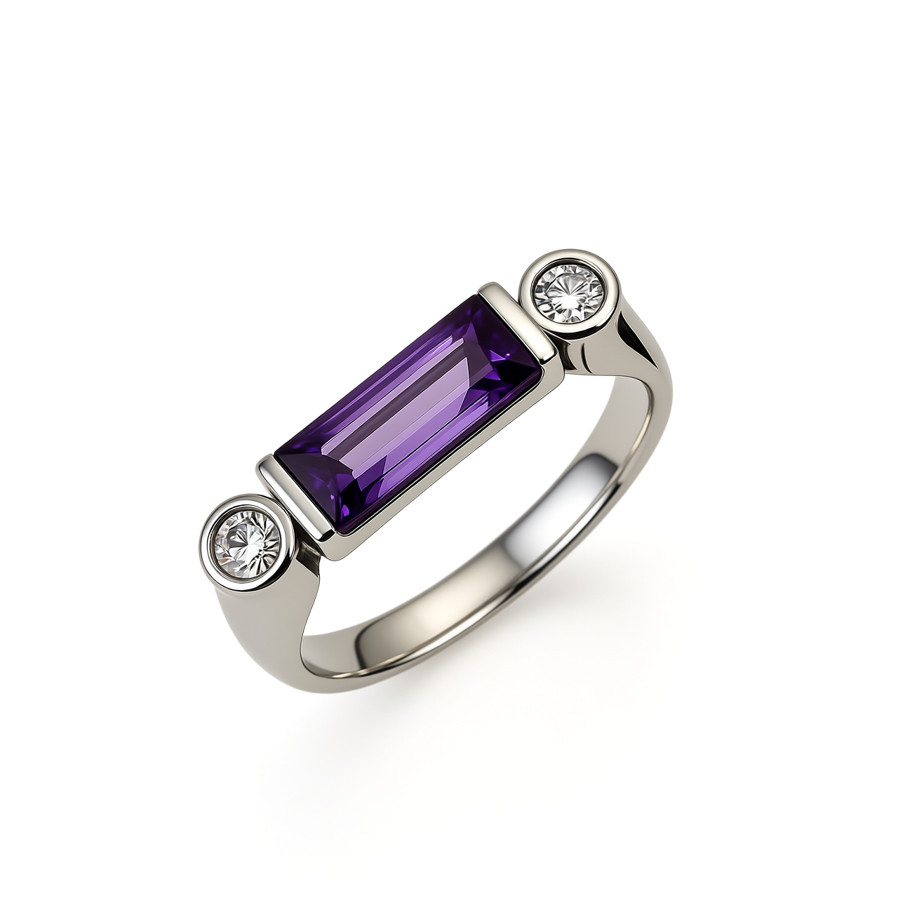 Prsten sa ametistom i brilijantom