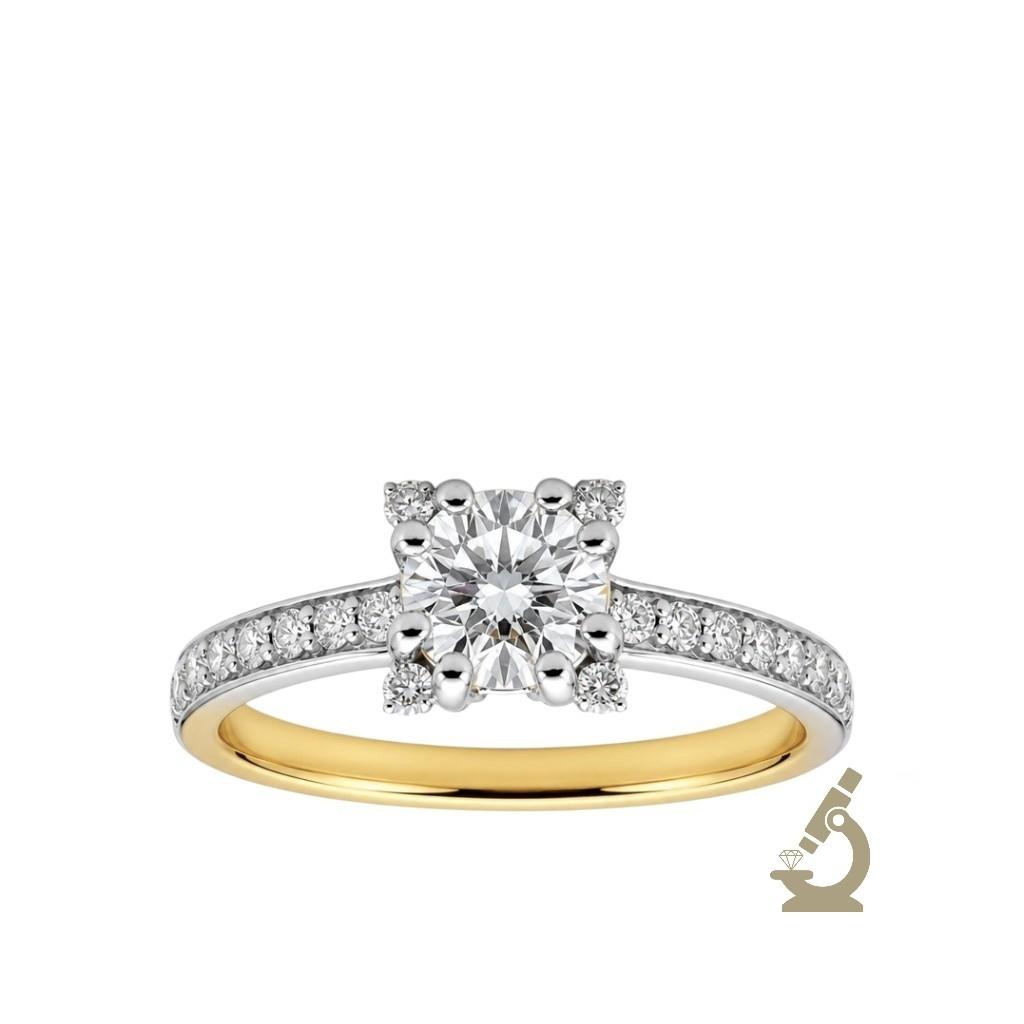 Prsten lab round 0.77ct round 0.25ct