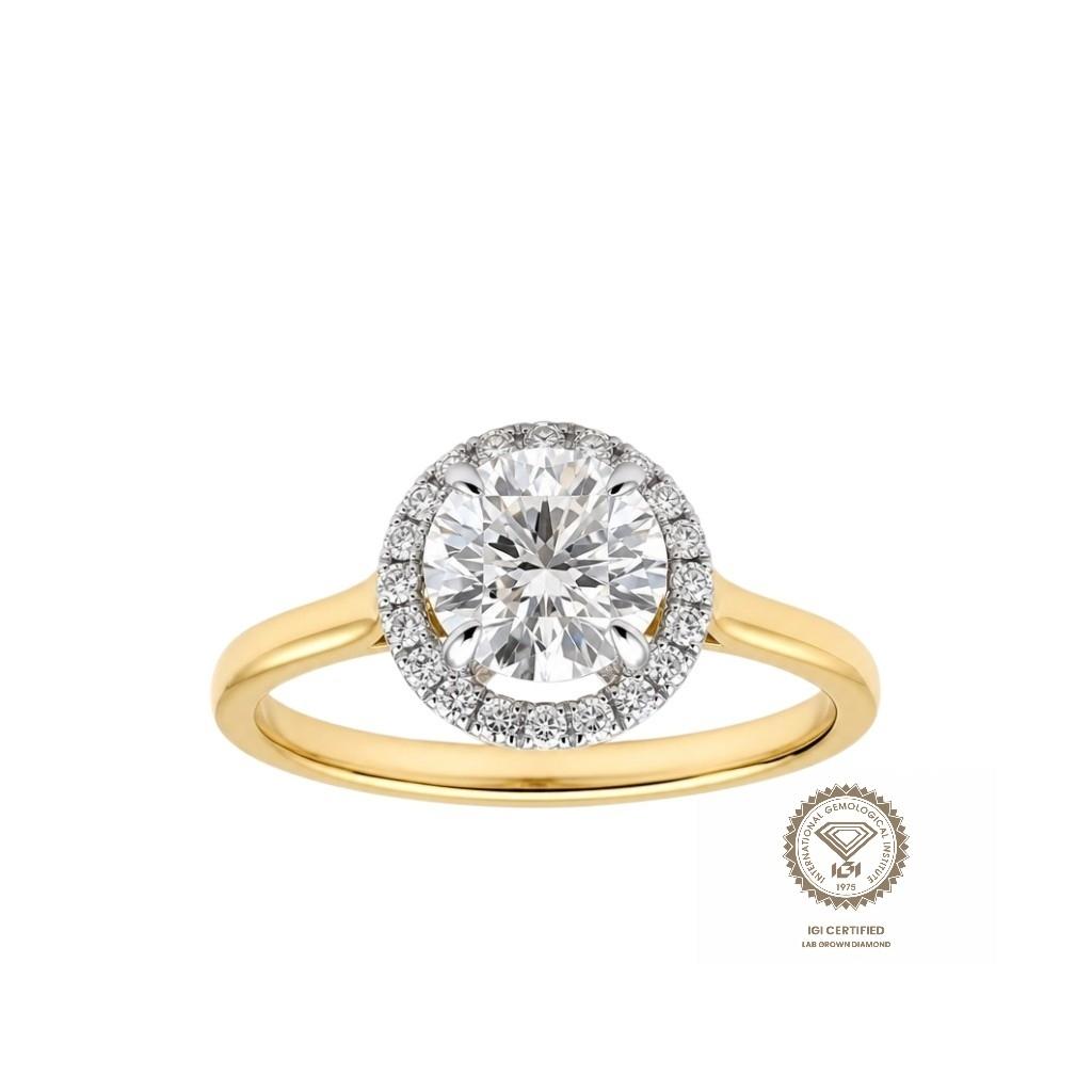 Prsten lab round 1.04ct round 0.11ct