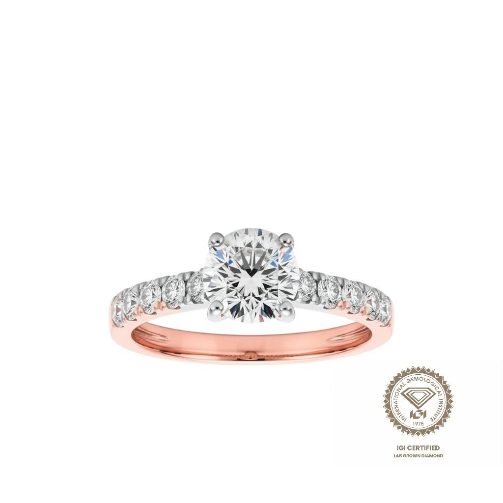 Prsten sa lab dijamantima round 1.03ct round 0.13ct