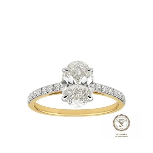 Prsten sa lab Oval 1.56ct round 0.21ct