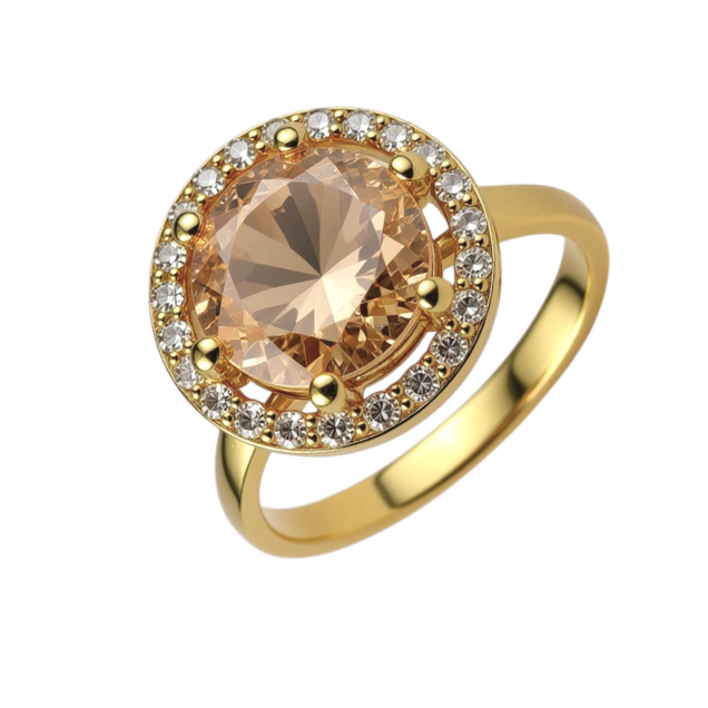 Prsten sa morganitom i brilijantima