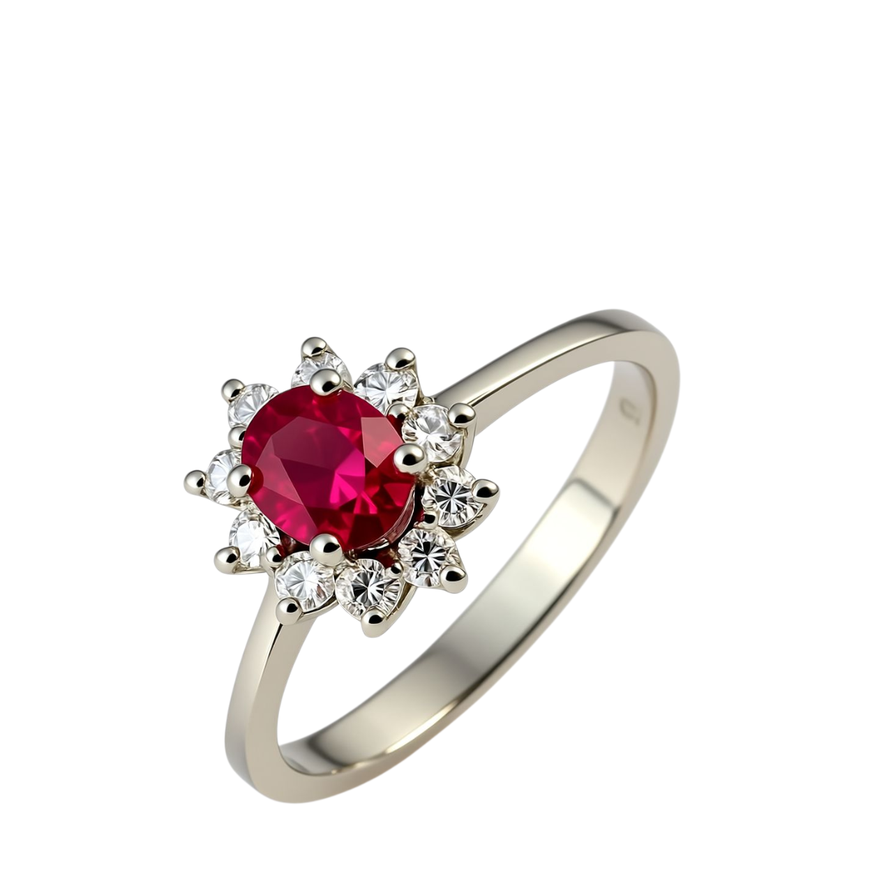 Prsten sa rubinom i brilijantima