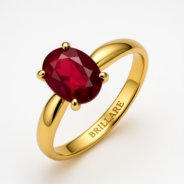 Prsten sa rubinom i brilijantima