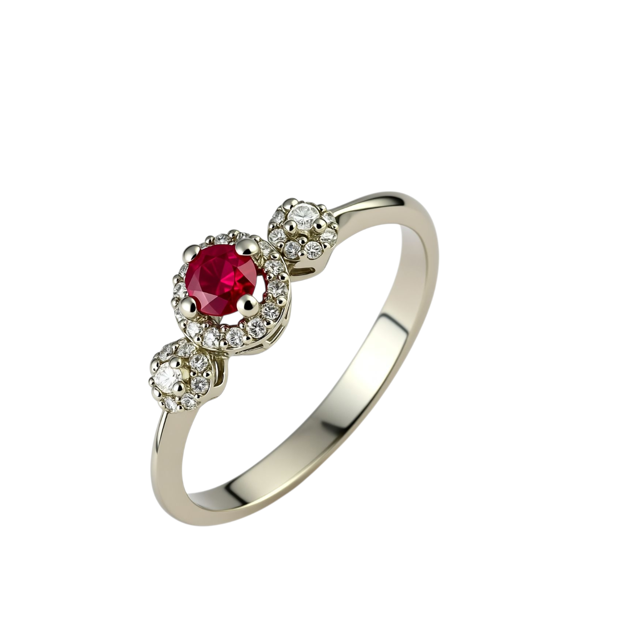 Prsten sa rubinom i brilijantima