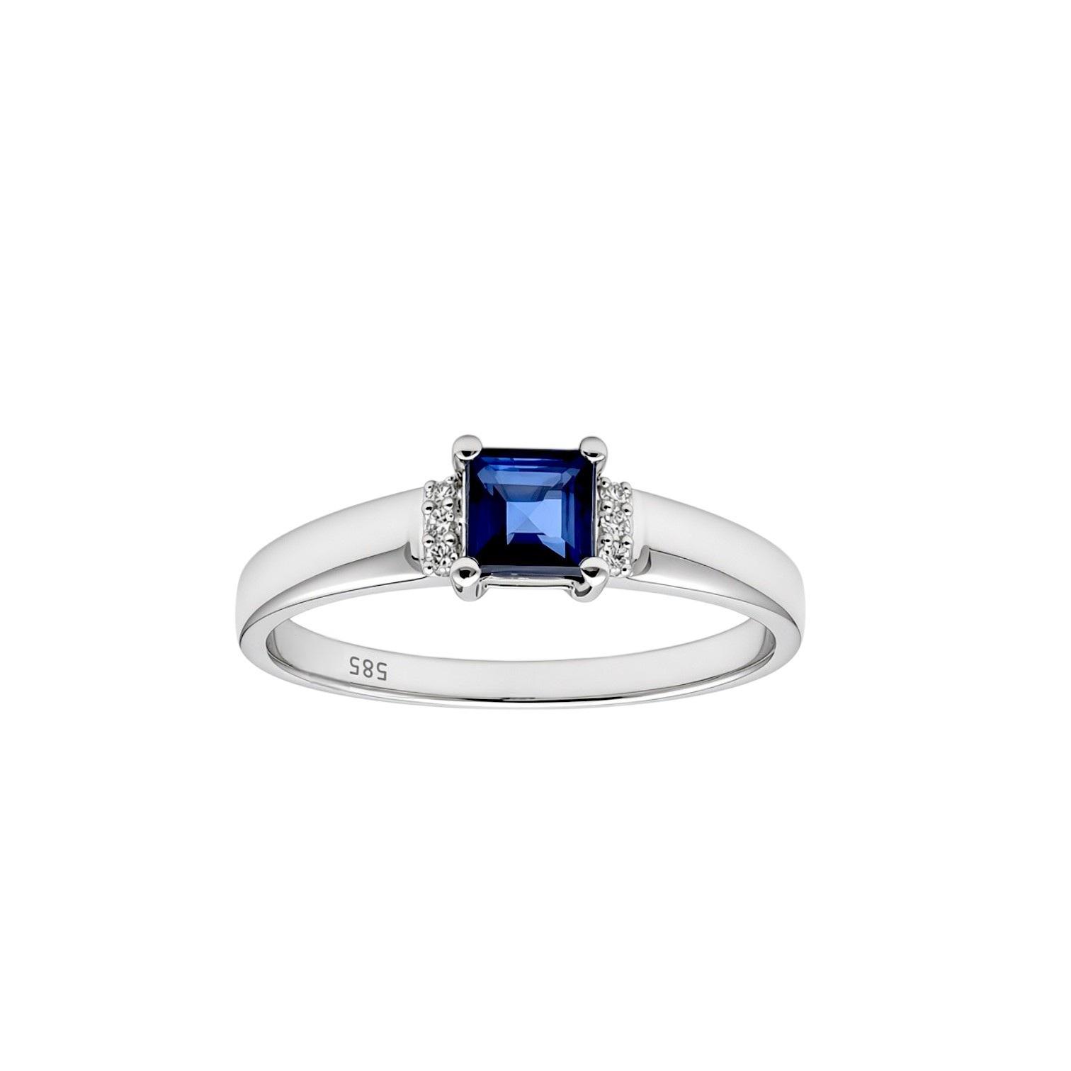 Prsten sa safirom 0.40ct i brilijantima 0.03ct