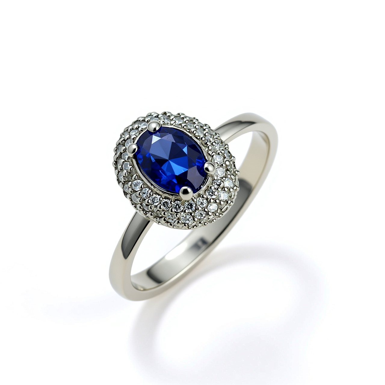 Prsten sa safirom i brilijantima