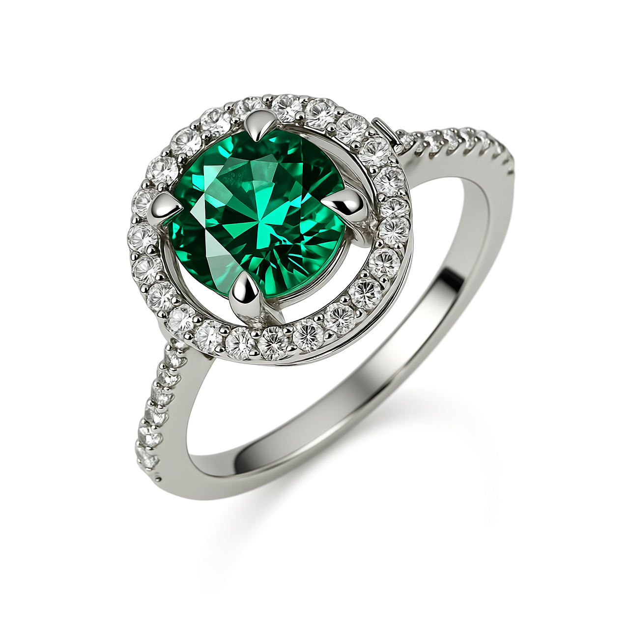 Prsten sa  smaragdom i brilijantima