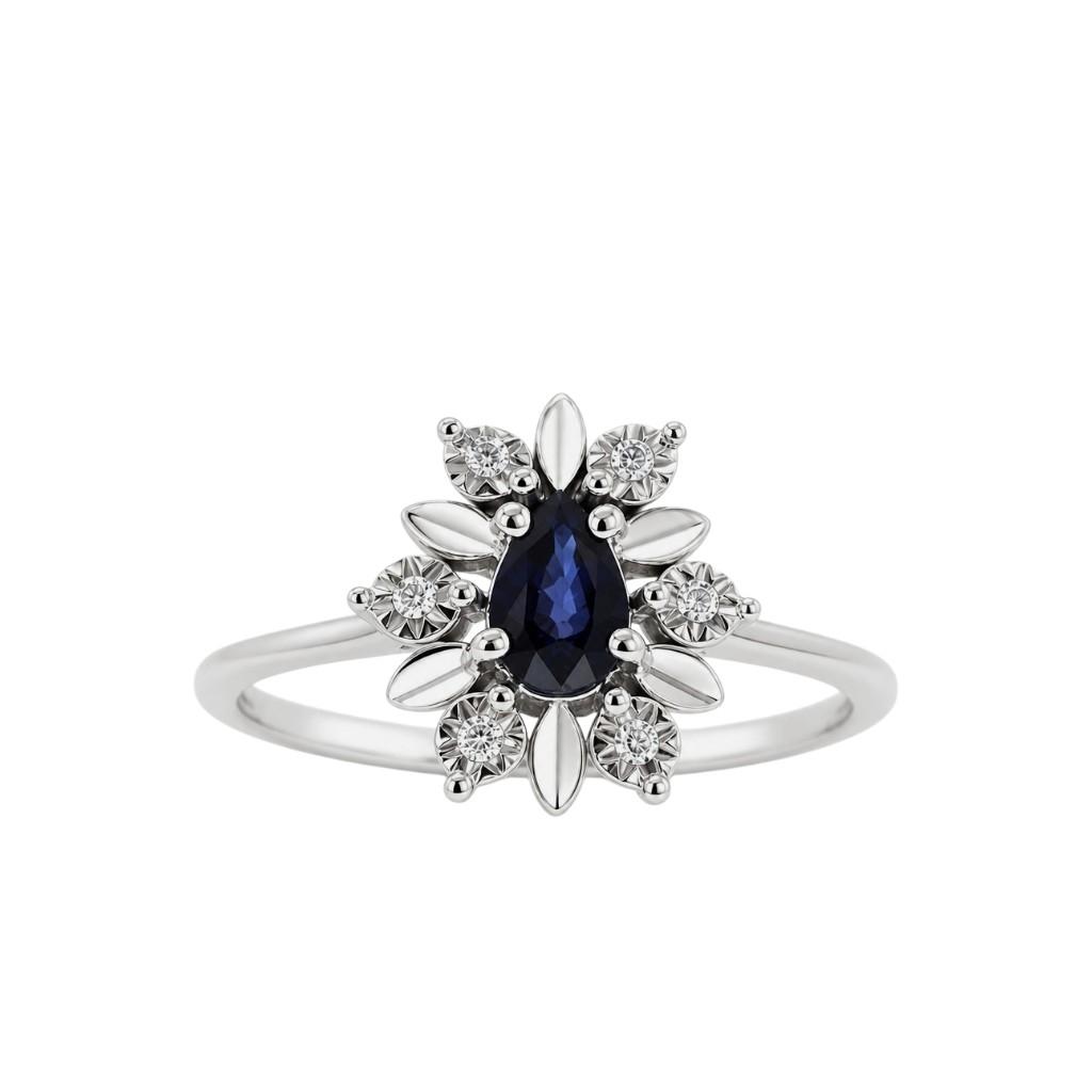 Prsten safir 0.65ct dia 0.03ct