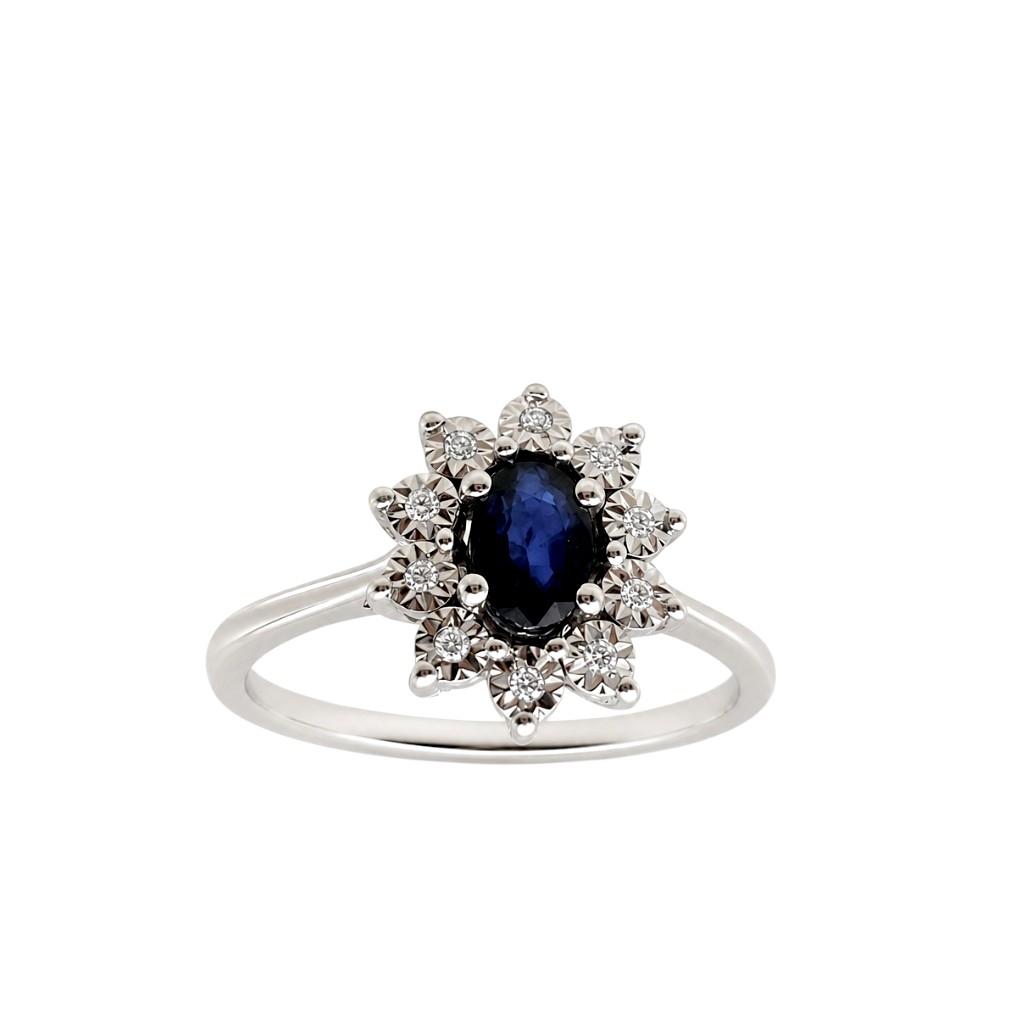 Prsten safir 0.65ct dia 0.05ct