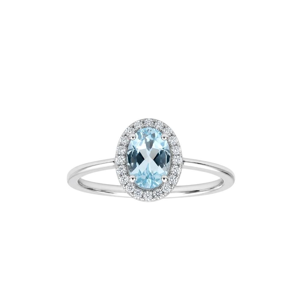 Prsten Sky blue topaz 0.90ct brilijanti 0.12ct