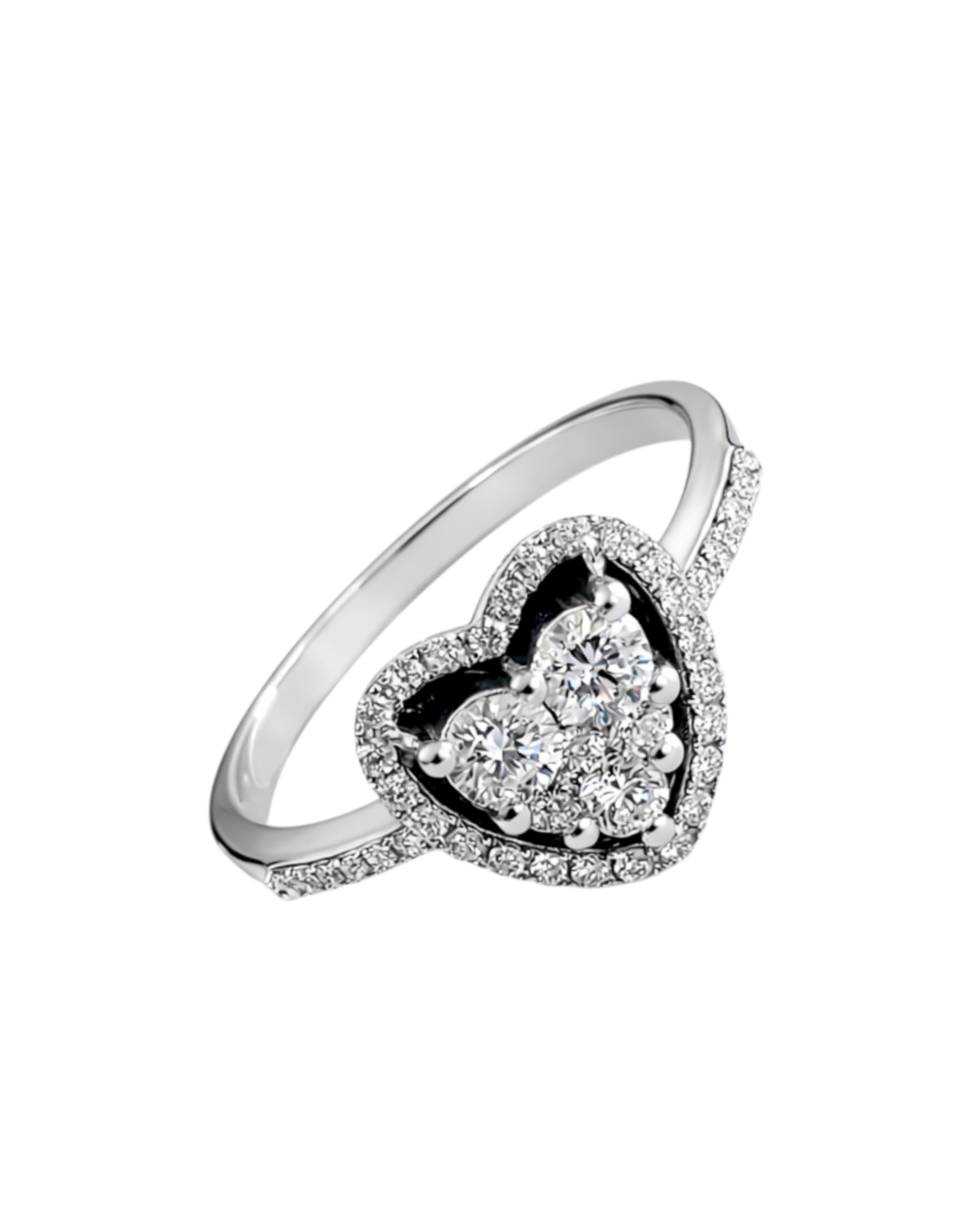 Prsten white diamond heart