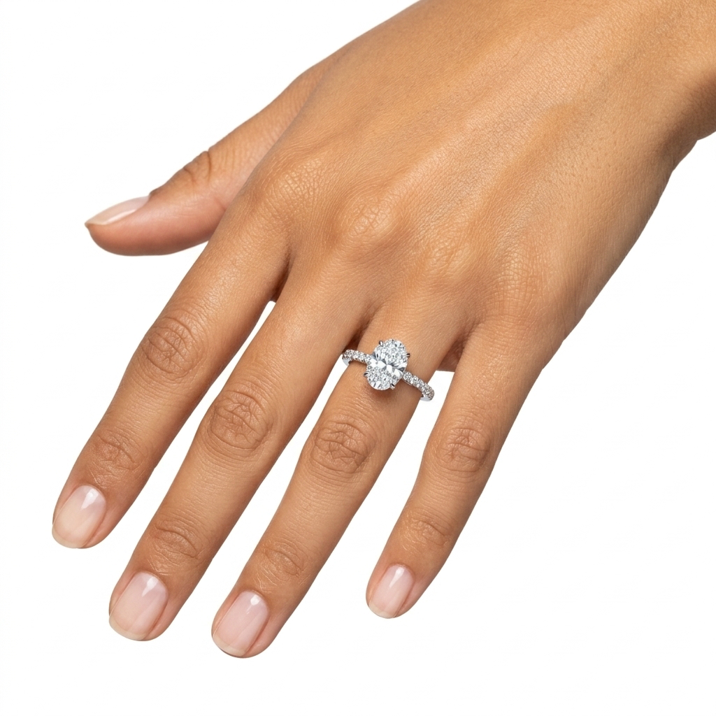 Prsten lab Oval 1,52ct Round 0,20ct