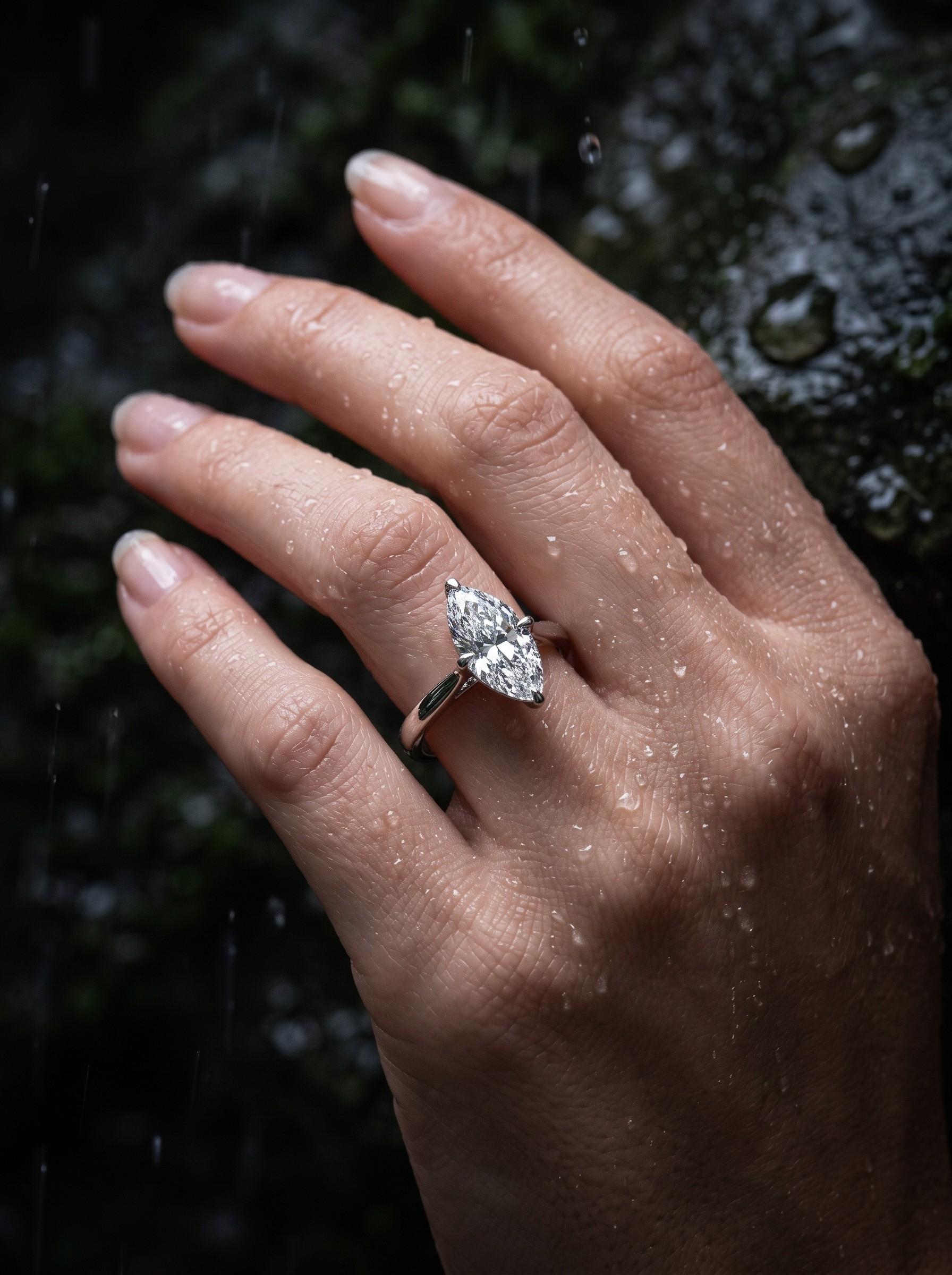 Prsten lab Marquise 1.00 ct