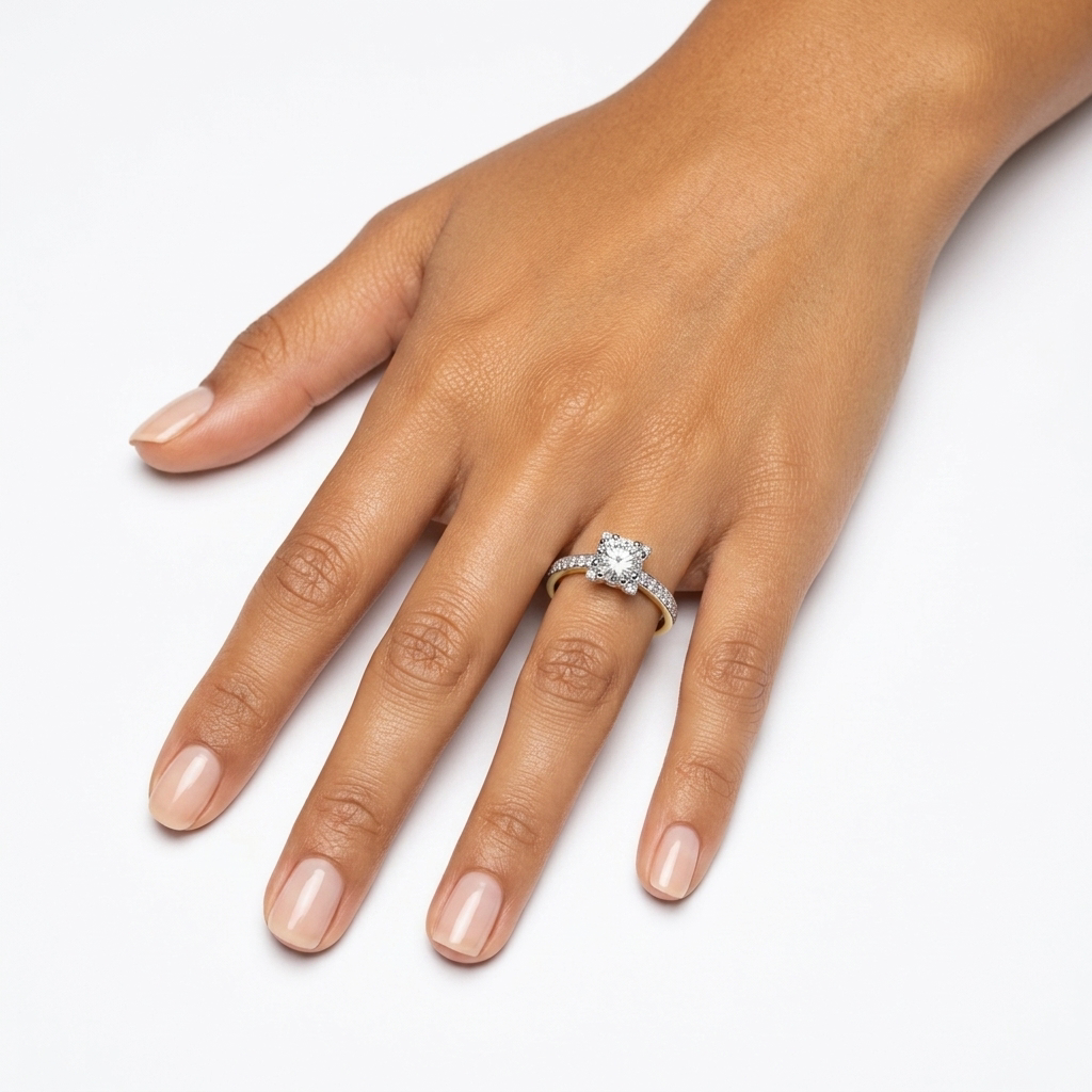 Prsten lab round 0.77ct round 0.25ct